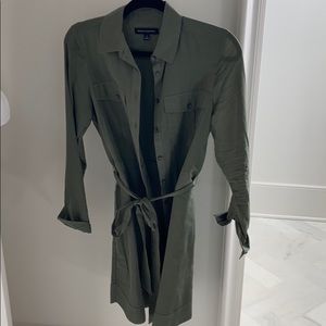 BANANA REPUBLIC OLIVE GREEN BUTTON UP DRESS